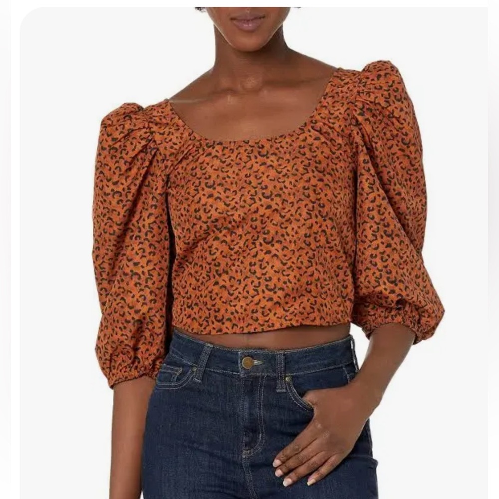 Levi’s Kaila Puff Sleeve Blouse Leopard. Size XS